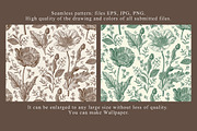 Seamless Set Flowers Poppy Poppies, a Pattern Graphic by Vintage (Thumbnail 3 of 14)