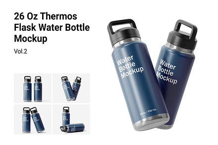 Thermos Water Bottle Mockup Vol.2, a Packaging Mockup by Akebareee