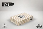 Half Dozen Donut Box Mockup, a Packaging Mockup by INCDesign (Thumbnail 4 of 6)