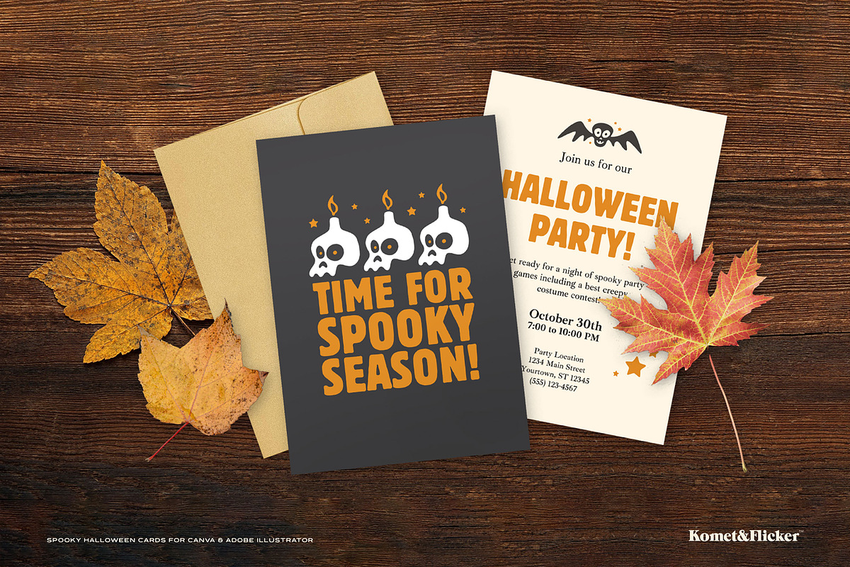 Spooky Halloween Cards for Canva, a Card Template by Komet & Flicker (Photo 8 of 8)