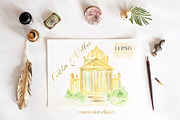 Castles & villas watercolor clipart, an Illustration by LABFcreations (Thumbnail 5 of 5)