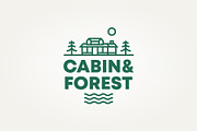 forest cabin with river icon logo, a Branding & Logo Template by Blazybone (Thumbnail 1 of 2)