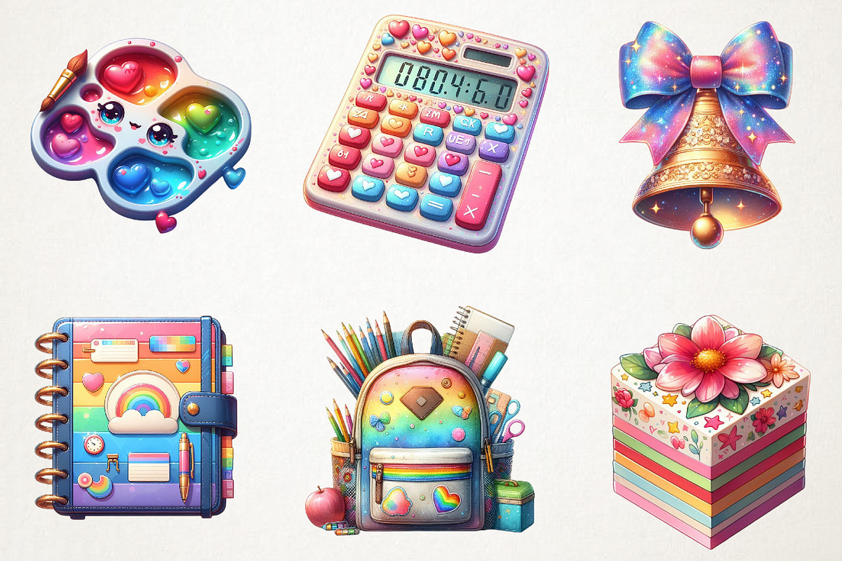 School Clipart Set, School Supplies, an Illustration by RobertsArt (Photo 6 of 7)