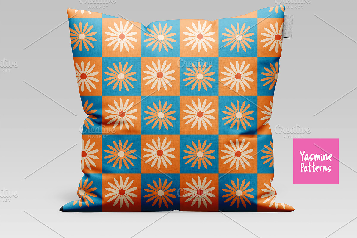Checkered Flowers Patterns Volume 2, a Pattern Graphic by Yasmine Patterns (Photo 6 of 10)