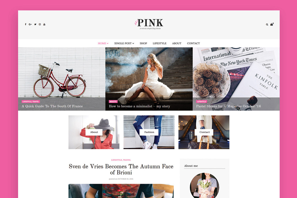 ThePink - WordPress Blog Theme, a WordPress Template by EasyBlog Themes