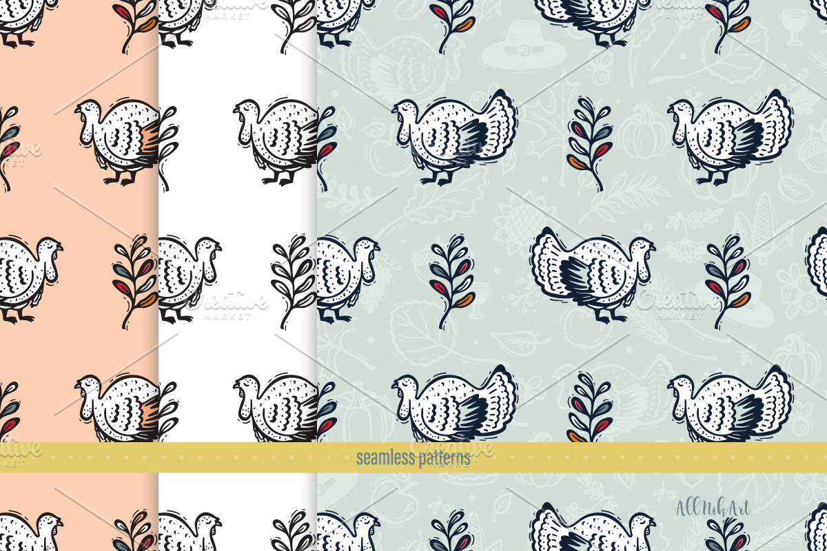 Thanksgiving Day, Fall Patterns, a Pattern Graphic by AllNikArt (Photo 6 of 13)