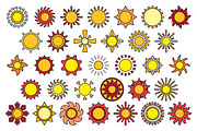 SUNS outline icons: 10 versions, an Outline Icon by beguima (Thumbnail 4 of 11)