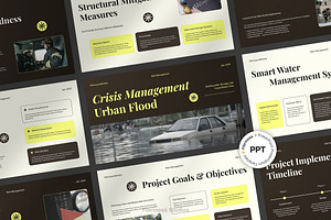 Crisis Management of Urban Flood, a Presentation Template by FIBRINOSÄ