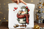 Whimsical Christmas Bird Clipart, an Illustration by OK Design (Thumbnail 6 of 6)