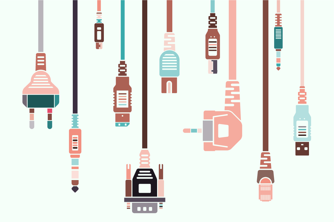 Cables And Plugs by Vekstok  Creative Market