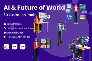 3D AI and Future of World, an Environmental 3D Model by novia99design