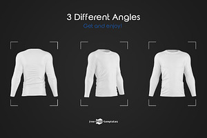 Mens Long Sleeve T-Shirts MockUp Set