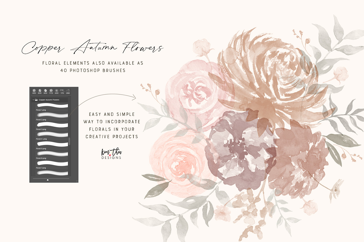 Copper Autumn Flowers, an Illustration by Kim Thoa Designs (Photo 6 of 10)