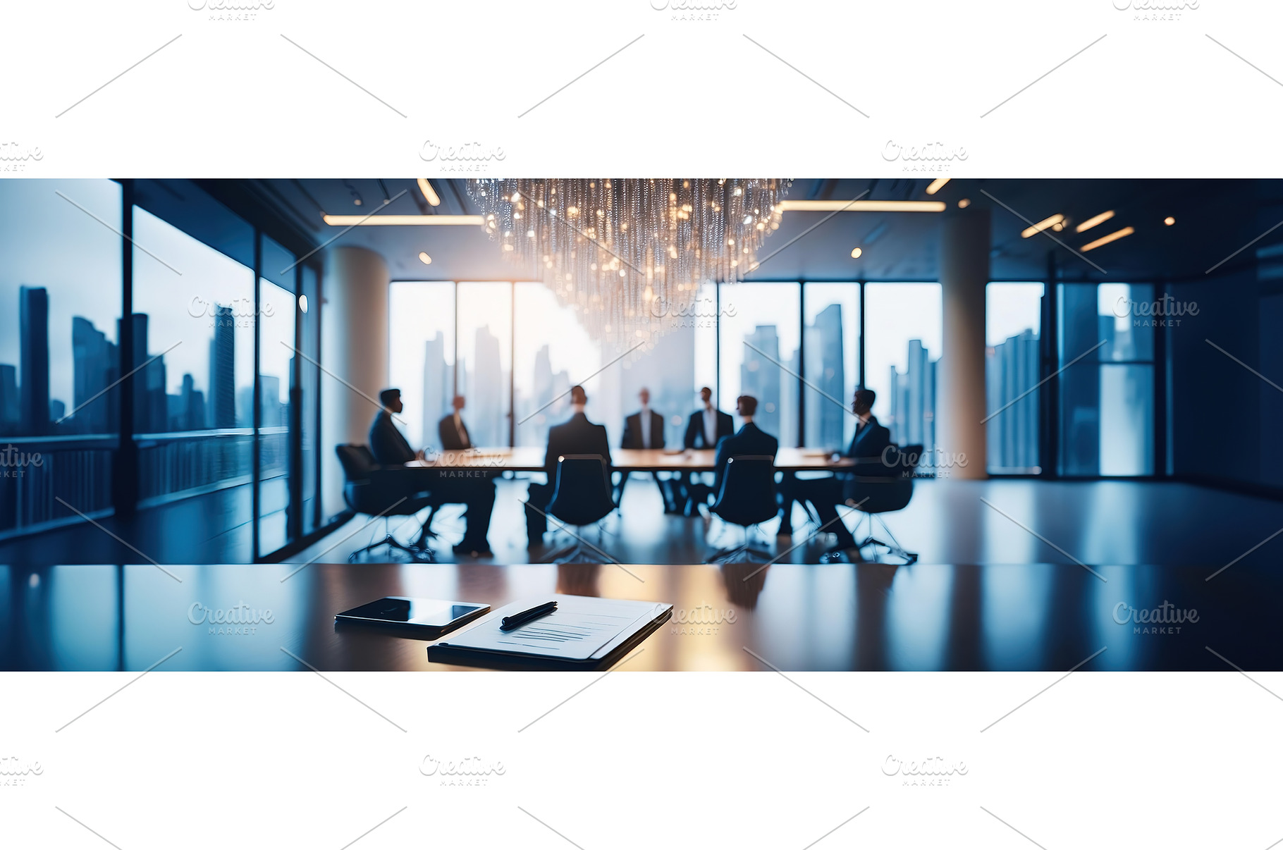 A high-end meeting room with, a Business Photo by Igor Tichonow