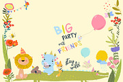 Funny Animals celebrating Birthday, an Animal Illustration by Maria Starus (Thumbnail 3 of 3)