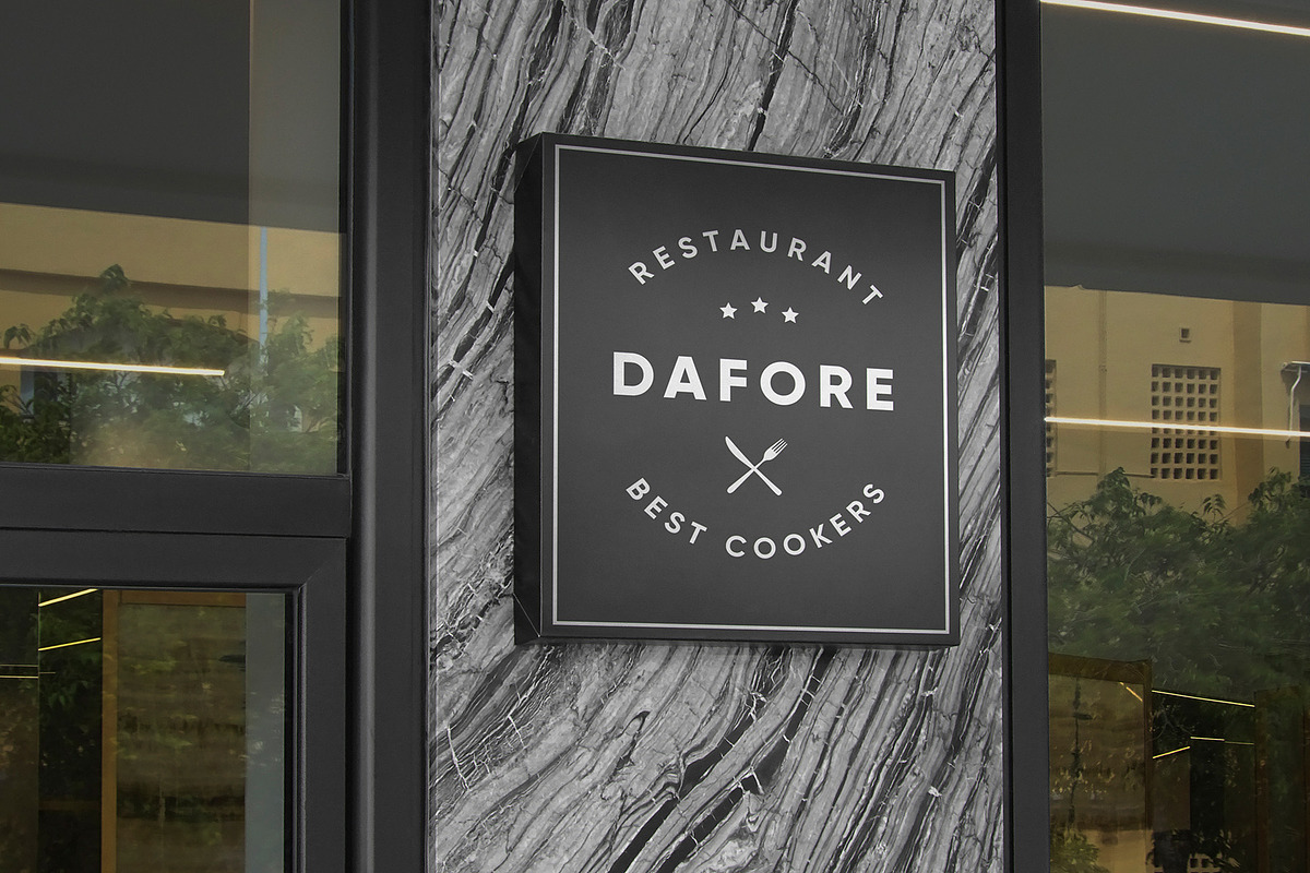 Logo Mockup Black Sign Restaurant, a Product Mockup by Asylab (Photo 1 of 5)