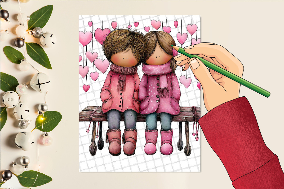 Watercolor Valentine's Day Clipart, an Illustration by DreamCafeArt (Photo 6 of 6)