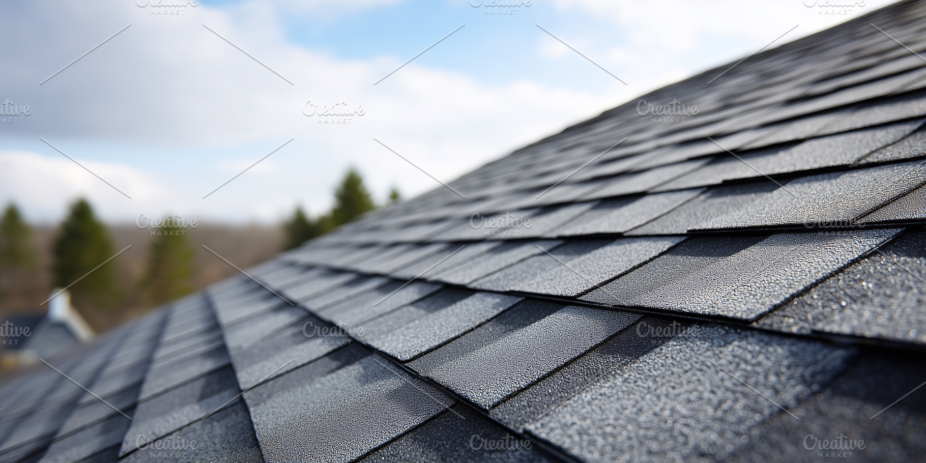 Black asphalt shingle roof., an Architecture Photo by MistyDay