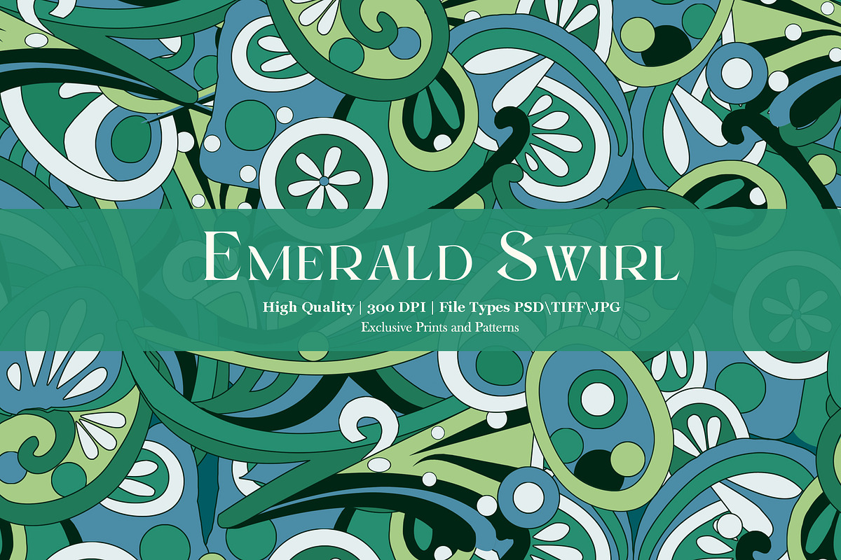 Emerald Swirl Prints & Patterns, a Pattern Graphic by GND ART STUDIO (Photo 1 of 8)