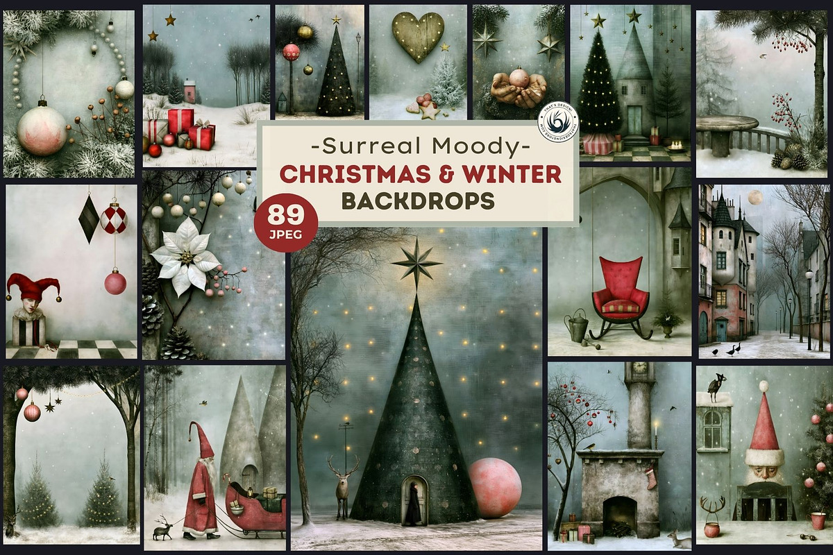 Surreal Moody Christmas Backdrops, a Background Graphic by ThatsDesignArt (Photo 1 of 15)