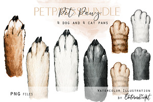 Bundle Dog & Cat Paws 4 Colors