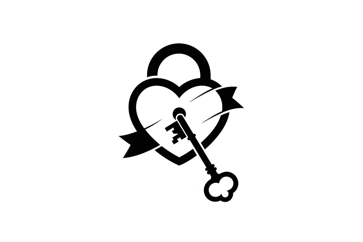 Heart Lock and Key Silhouette Icons, an Illustration by Designer_Momina (Photo 46 of 51)