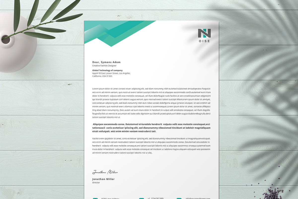 Letterhead Word Template, a Stationery Template by ResumeDevisers (Photo 4 of 8)