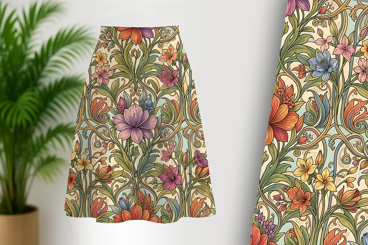 Vintage Decor Floral Background, a Decorative Illustration by Sharon Schwalbe (Photo 2 of 6)