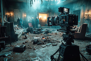 Film crew captures eerie atmosphere, a Photo by Tanuart