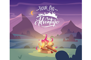 Camp background. adventure, a Sport Illustration by Onyx
