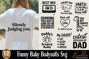 Funny Baby Bodysuits SVG  Bundle, an Object Graphic by DollarSmart