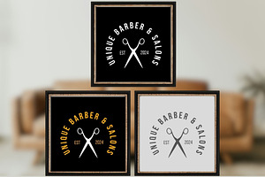 Premium Barber and Salon Brand Logo