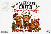 Funny Christmas Cow PNG, a Seasonal Illustration by Craft Nest (Thumbnail 1 of 6)