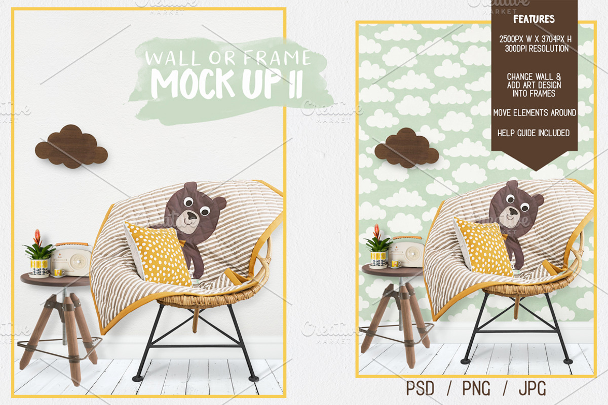 Kids Room Wall/Frame Mock Up 11, a Print Template by Whimsicality (Photo 1 of 2)
