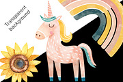 Watercolor Boho Unicorn & Rainbow, an Animal Illustration by Whimsy Brush Studio (Thumbnail 8 of 9)