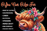 Highland Cow Summer Watercolor, an Illustration by CreationArt (Thumbnail 5 of 9)