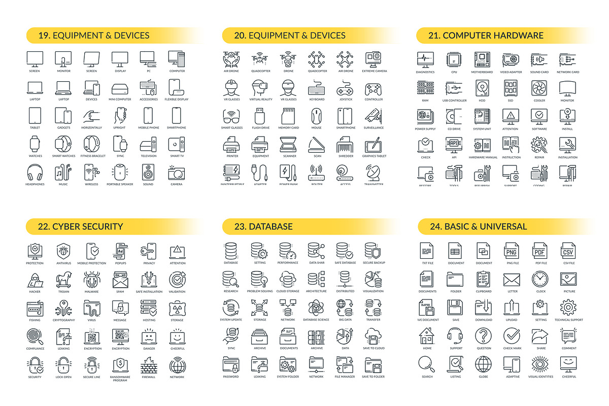Icon Pack, an Outline Icon by Kalash (Photo 7 of 10)