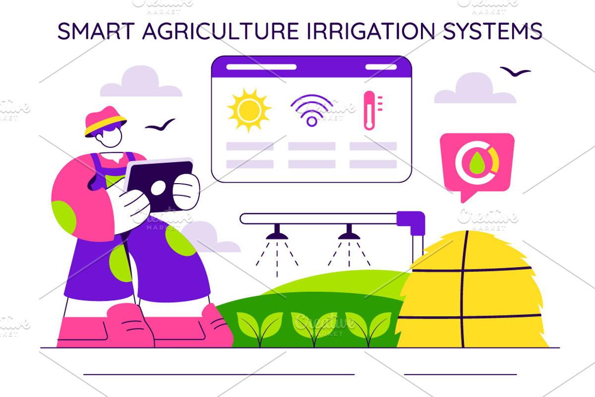 10 Smart Agriculture Irrigation, a Technology Illustration by denayunebgt (Photo 4 of 4)
