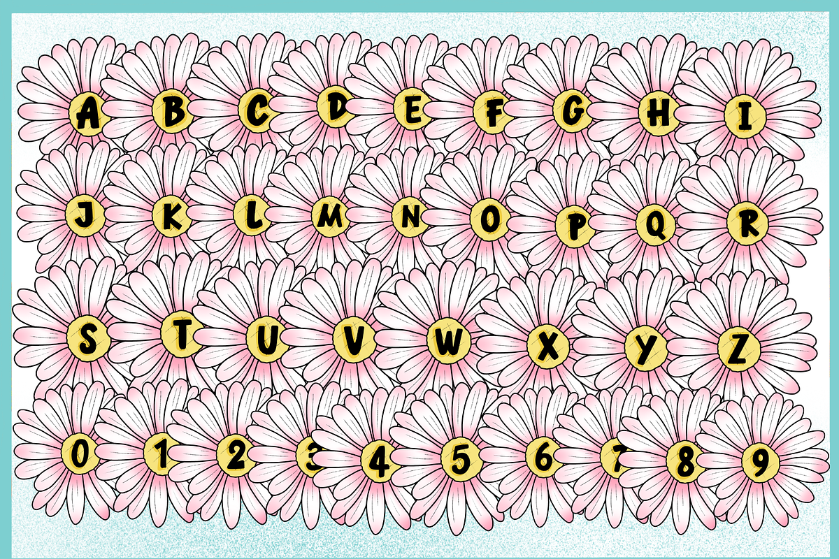 Daisy Spring -PNG Font, a Symbol Font by It me digital art (Photo 3 of 7)