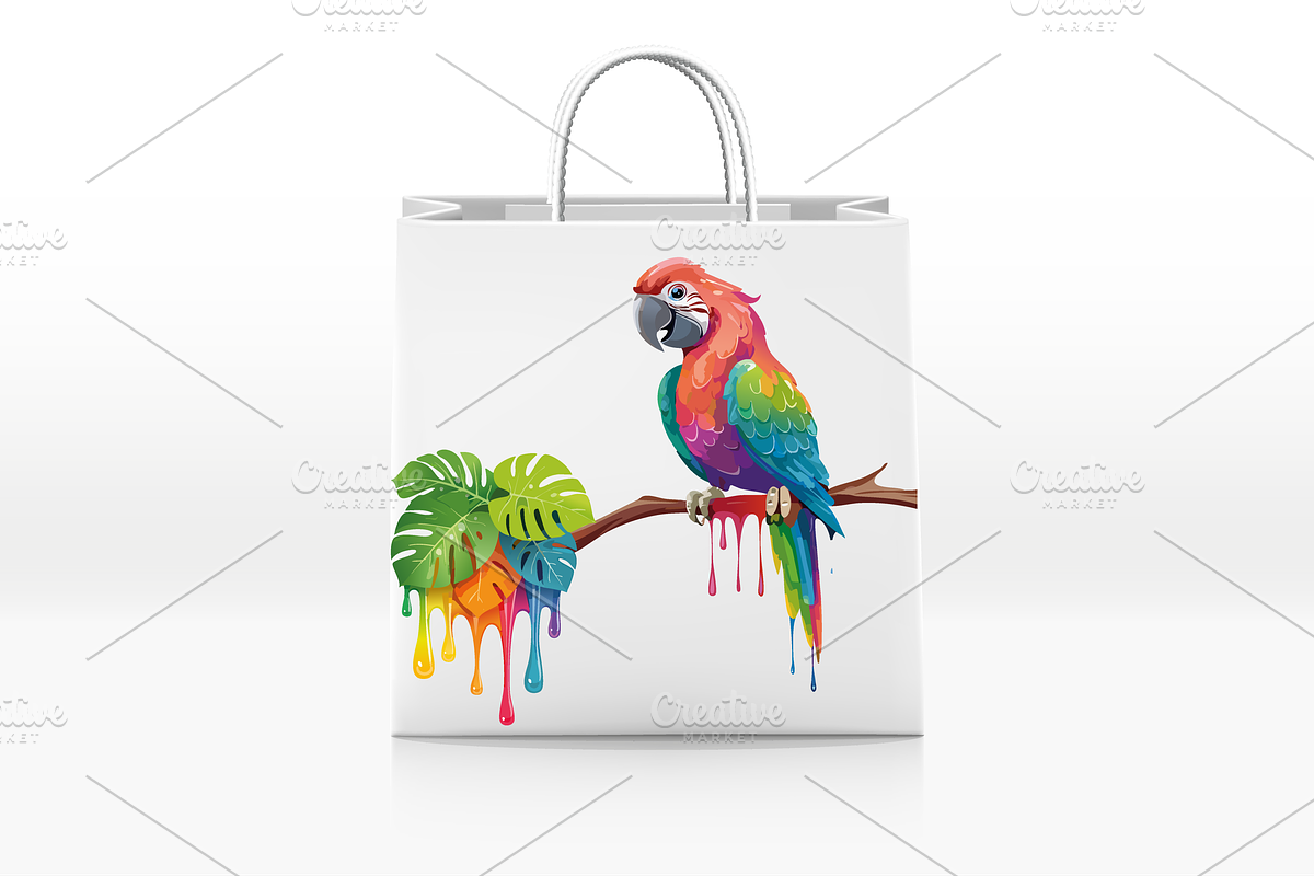 Colorful Tropical Parrots Clipart, an Object Graphic by GraphicRedStudio (Photo 7 of 9)