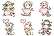 Whimsical Valentine Baby Dragon PNG, a Graphic by CraftArtStudio (Thumbnail 2 of 6)