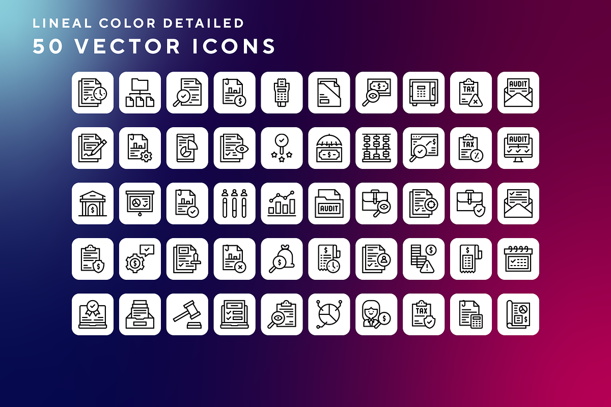 Audit icons, an Outline Icon by Wencory (Photo 1 of 2)