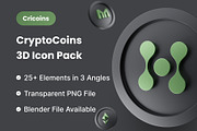 Cricoins - Cryptocoins 3D Icon Pack, an Object 3D Model by Iqonic Design (Thumbnail 1 of 8)