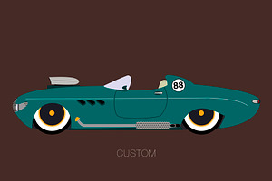 retro convertible custom car