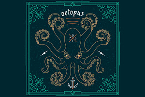 Thin Line Octopus Label