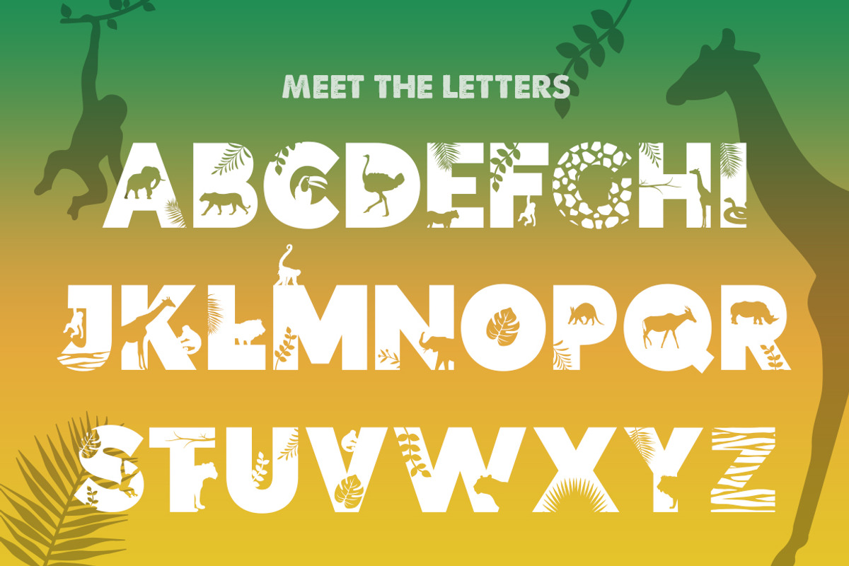 Safari Silhouette Font preview 2