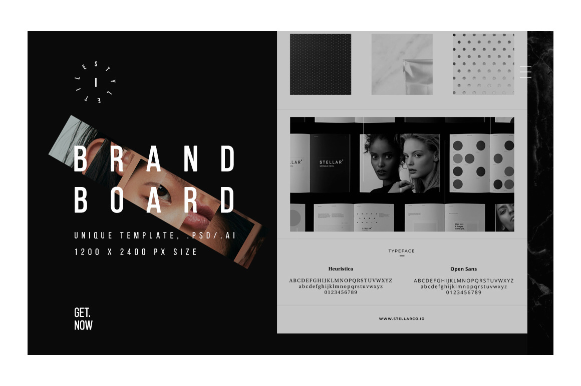 Brand Board Template  1 by William Hansen  Creative Market