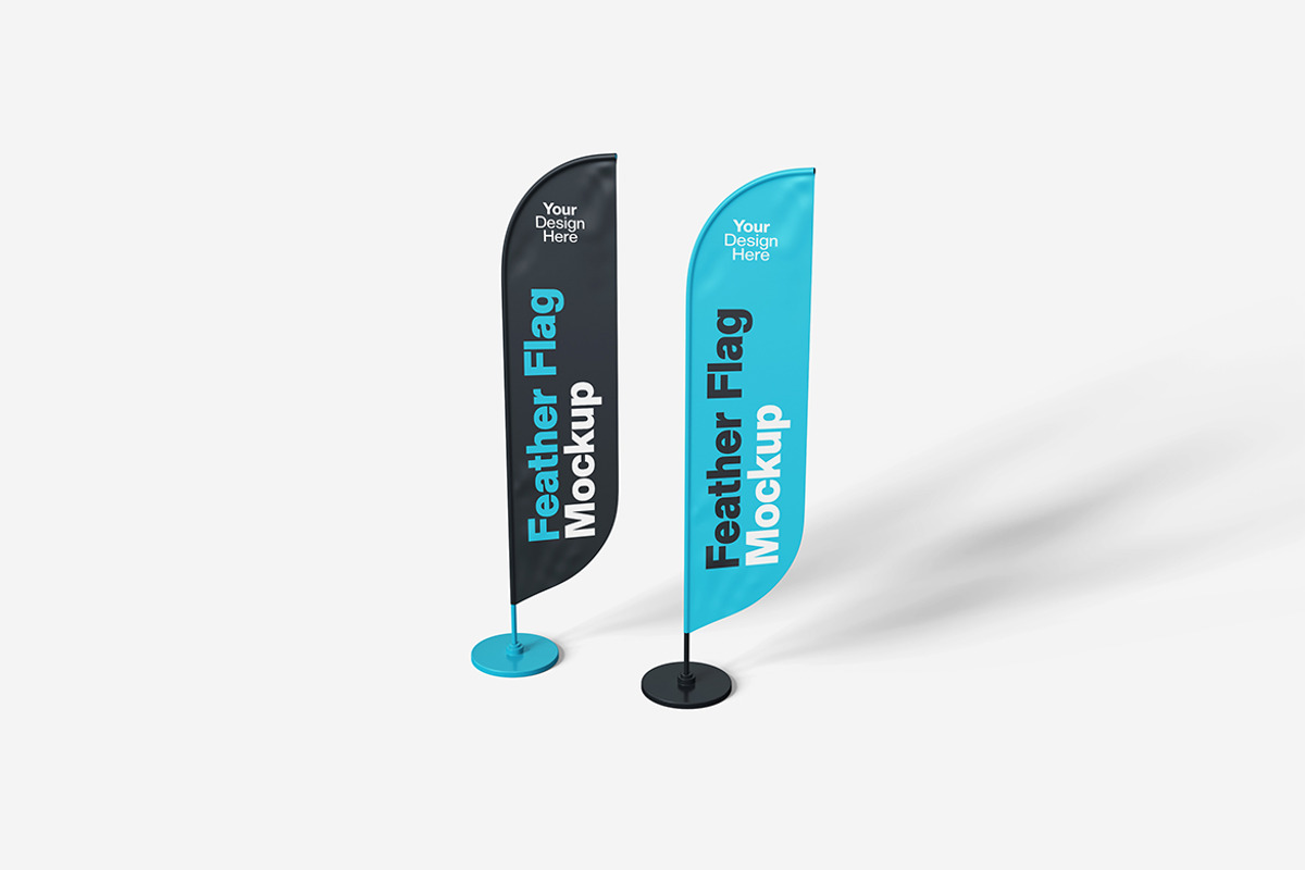 Feather Flag Mockup, an Advertising Mockup by bimockup (Photo 2 of 6)