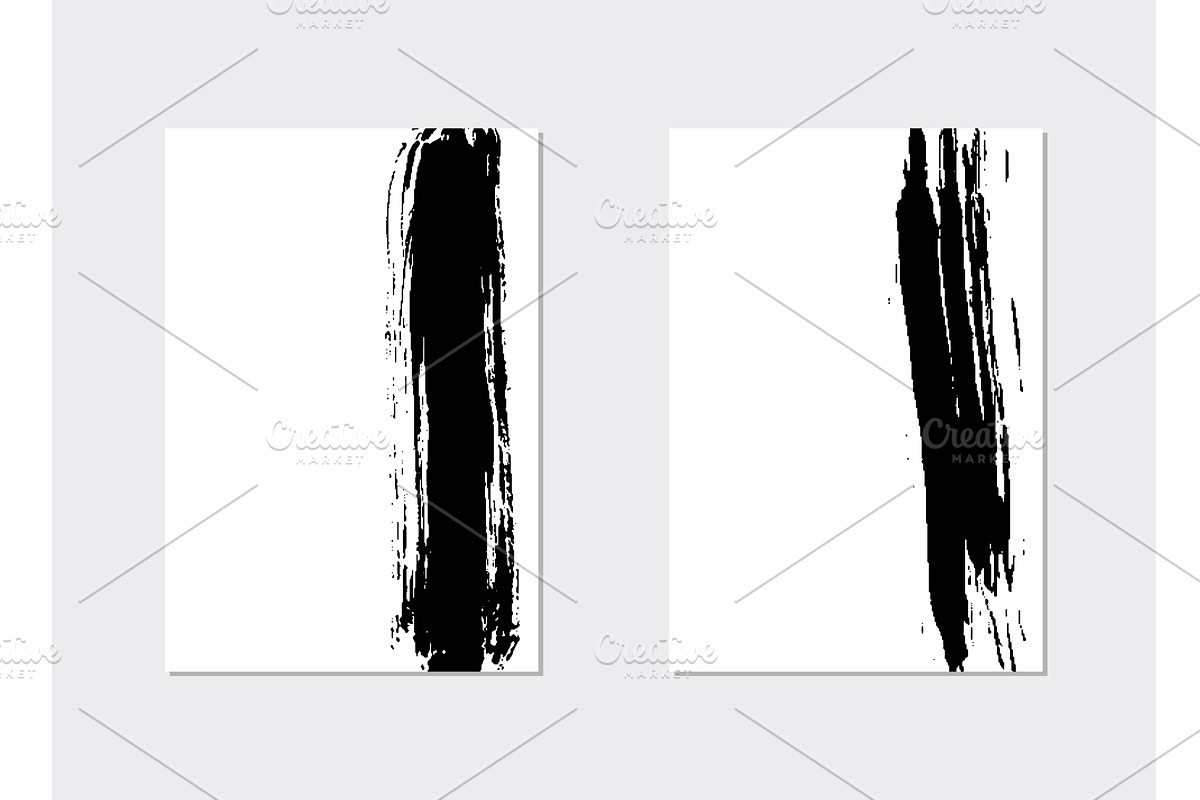 Black ink brush stroke on white, an Illustration by Mila Di Art