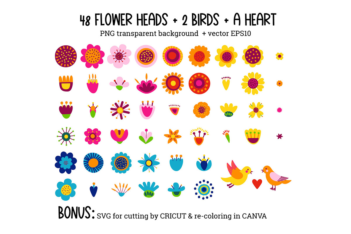 Folk Flowers. Folk Pattern, an Illustration by AvaAva (Photo 24 of 26)